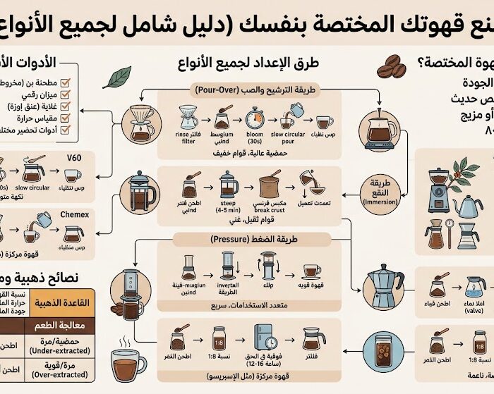 اصنع قهوتك المختصة بنفسك ( دليل شامل لجميع الأنواع )